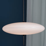 Minimalist White Opal Disc Pendant – Two-Tier