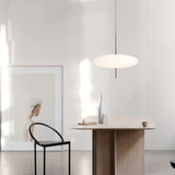 Minimalist White Opal Disc Pendant – Two-Tier
