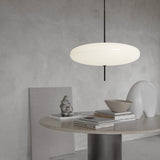 Minimalist White Opal Disc Pendant – Two-Tier