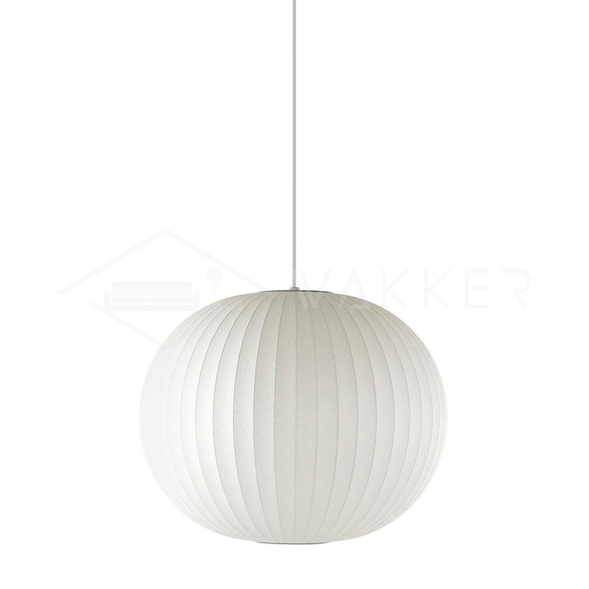 Mid-Century White Silk Pendant – Bubble Wireframe