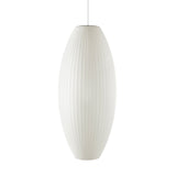 Mid-Century White Silk Pendant – Bubble Wireframe