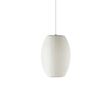 Mid-Century White Silk Pendant – Bubble Wireframe