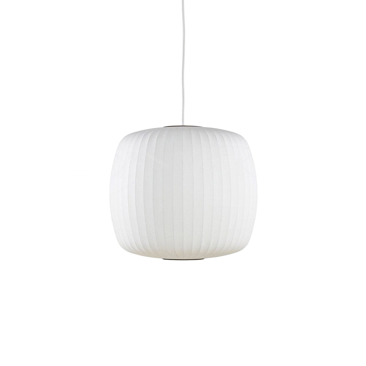 Mid-Century White Silk Pendant – Bubble Wireframe