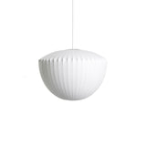 Mid-Century White Silk Pendant – Bubble Wireframe