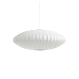 Mid-Century White Silk Pendant – Bubble Wireframe