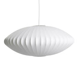 Mid-Century White Silk Pendant – Bubble Wireframe