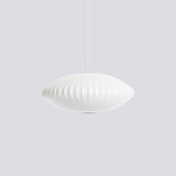 Mid-Century White Silk Pendant – Bubble Wireframe