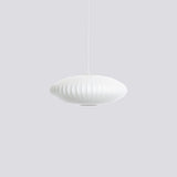 Mid-Century White Silk Pendant – Bubble Wireframe