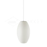 Mid-Century White Silk Pendant – Bubble Wireframe