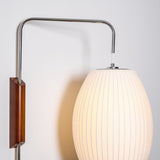 Mid-Century Walnut Bubble Sconce – Swivel Plug-In