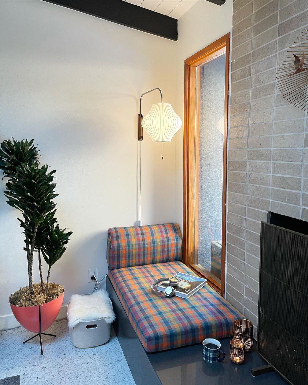 Mid-Century Walnut Bubble Sconce – Swivel Plug-In