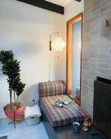 Mid-Century Walnut Bubble Sconce – Swivel Plug-In