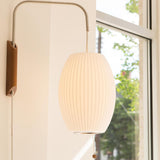 Mid-Century Walnut Bubble Sconce – Swivel Plug-In