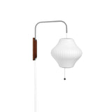 Mid-Century Walnut Bubble Sconce – Swivel Plug-In