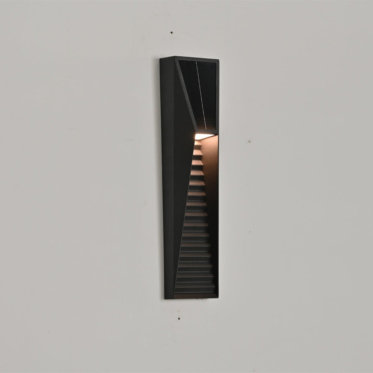 Modern Black Solar Wall Light – Slim Sconce for Fence