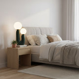 Contemporary Resin Table Lamp – Glass Globe Shade