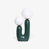 Contemporary Resin Table Lamp – Glass Globe Shade
