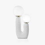 Contemporary Resin Table Lamp – Glass Globe Shade