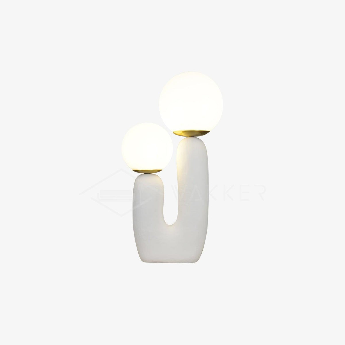 Contemporary Resin Table Lamp – Glass Globe Shade