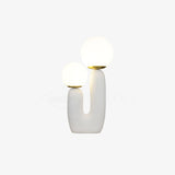 Contemporary Resin Table Lamp – Glass Globe Shade