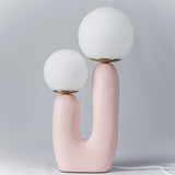 Contemporary Resin Table Lamp – Glass Globe Shade
