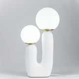 Contemporary Resin Table Lamp – Glass Globe Shade