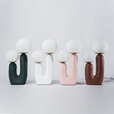Contemporary Resin Table Lamp – Glass Globe Shade