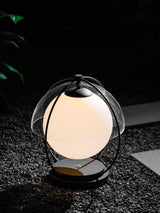 Modern Black Globe Lamp – Open Frame Table Lamp for Patio
