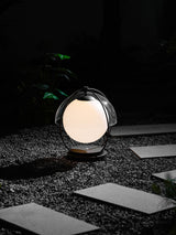 Modern Black Globe Lamp – Open Frame Table Lamp for Patio