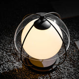 Modern Black Globe Lamp – Open Frame Table Lamp for Patio