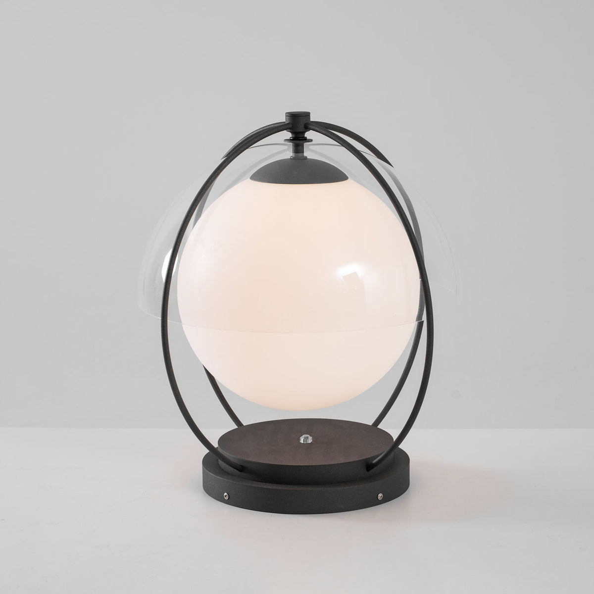 Modern Black Globe Lamp – Open Frame Table Lamp for Patio