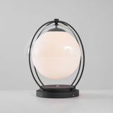Modern Black Globe Lamp – Open Frame Table Lamp for Patio