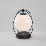 Modern Black Globe Lamp – Open Frame Table Lamp for Patio
