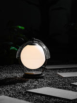 Modern Black Globe Lamp – Open Frame Table Lamp for Patio