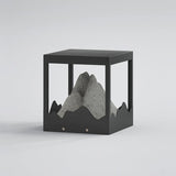 Unique Black Garden Light – Mountain Solar Light for Patio