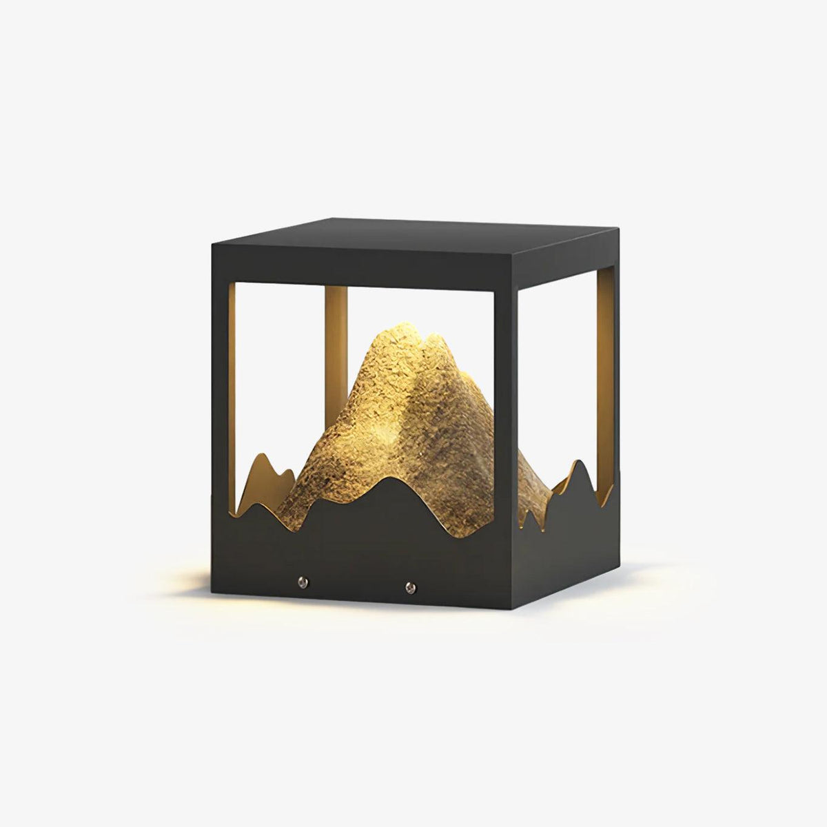 Unique Black Garden Light – Mountain Solar Light for Patio