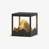 Unique Black Garden Light – Mountain Solar Light for Patio