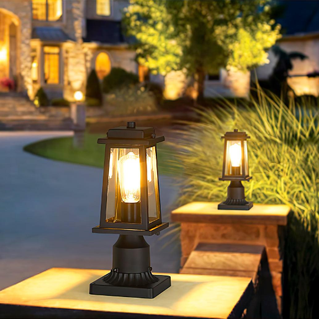 Classic Black Lantern Post Light – Glass Post Top for Yard