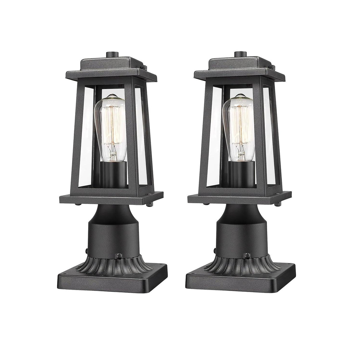 Classic Black Lantern Post Light – Glass Post Top for Yard