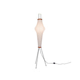 Japandi White Rice Paper Floor Lamp – Bamboo Rib