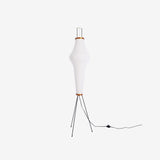 Japandi White Rice Paper Floor Lamp – Bamboo Rib