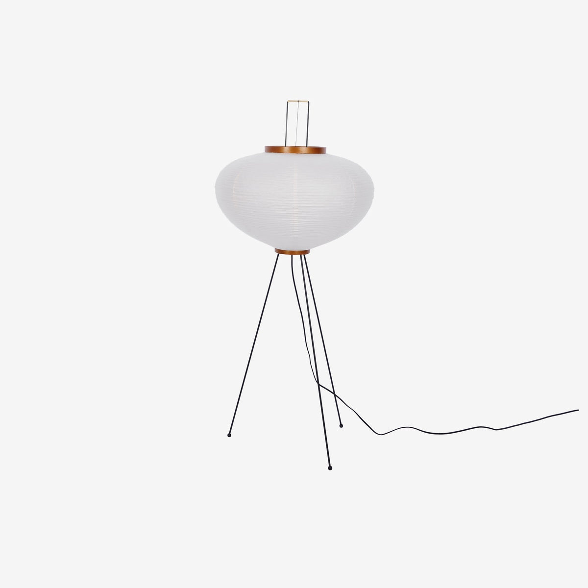 Japandi White Rice Paper Floor Lamp – Bamboo Rib
