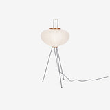 Japandi White Rice Paper Floor Lamp – Bamboo Rib