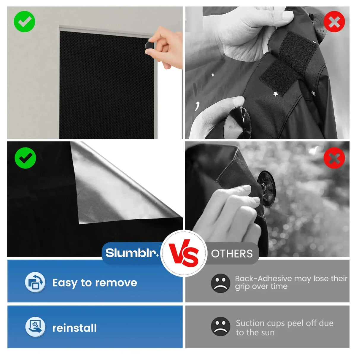 Fenoss® Portable Magnetic Blackout Window Shades