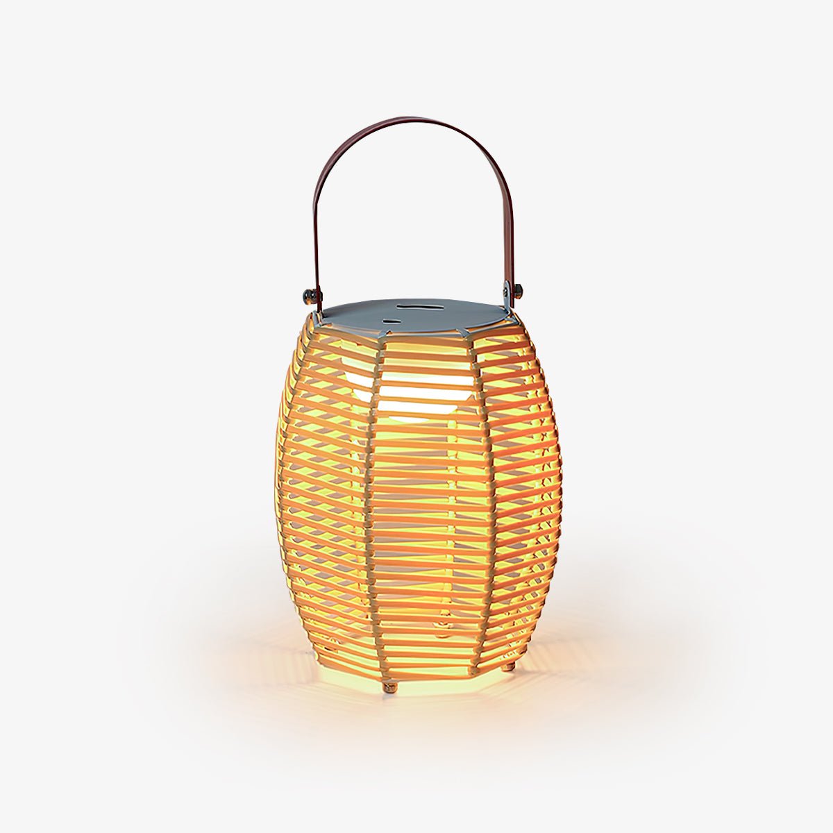 Boho Rattan Lantern Table Lamp – Cordless Lamp for Patio