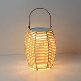 Boho Rattan Lantern Table Lamp – Cordless Lamp for Patio