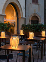 Boho Rattan Lantern Table Lamp – Cordless Lamp for Patio
