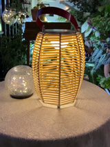 Boho Rattan Lantern Table Lamp – Cordless Lamp for Patio