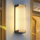 Modern Black Rectangle Wall Light – Ribbed Sconce for Porch
