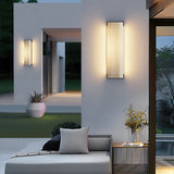 Modern Black Rectangle Wall Light – Ribbed Sconce for Porch